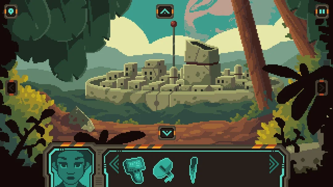 A retro-futuristic labyrinth with starship fragments and derelict cosmic machinery